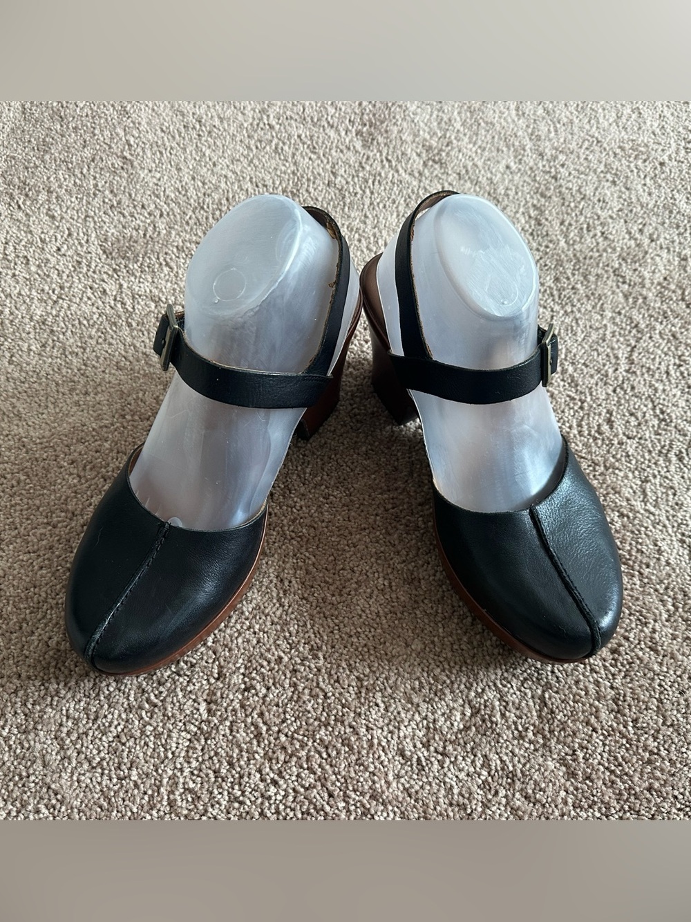 Korks Women's Black Mary Jane Heeled Sandals